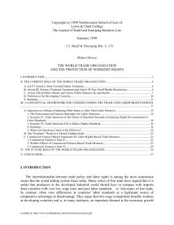The World Trade Organization and the Protection of Workers` Rights
