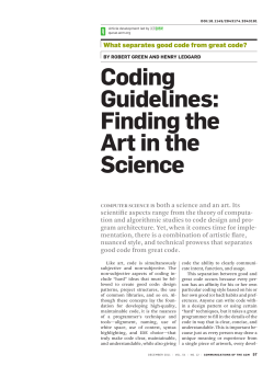 Coding guidelines: finding the art in the science