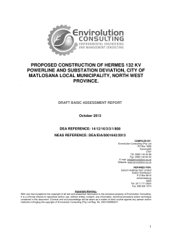 proposed construction of hermes 132 kv powerline and substation