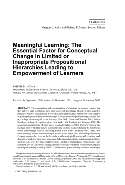 Meaningful learning: The essential factor for conceptual change in