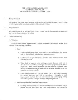 life greater than one year will be capitalized. Examples of such