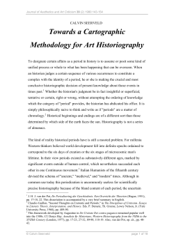 Towards a Cartographic Methodology for Art Historiography