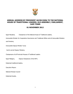 annual address by president jacob zuma to the national house of