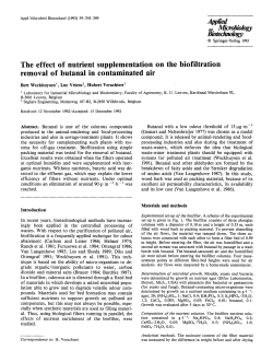 The effect of nutrient supplementation on the biofiltration removal of