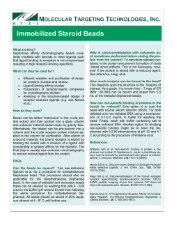 Immobilized Steroid Beads - Molecular Targeting Technologies