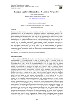 Learner-Centered Instruction: A Critical Perspective