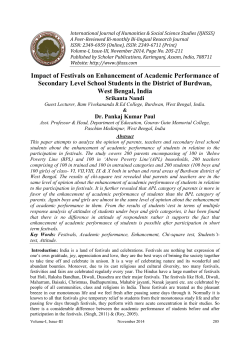 Impact of Festivals on Enhancement of Academic