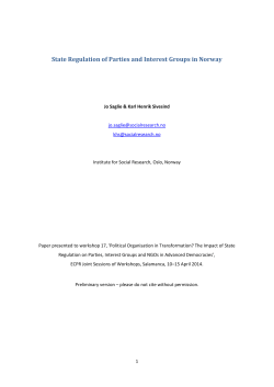 State Regulation of Parties and Interest Groups in Norway