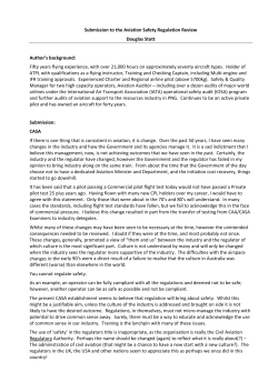 Submission to the Aviation Safety Regulation Review Douglas Stott
