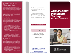 ACCUPLACER Placement Testing - Housatonic Community College