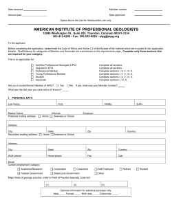 CPG Application Forms - American Institute of Professional Geologists