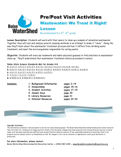 Pre/Post Visit Activities - Boise Environmental Education