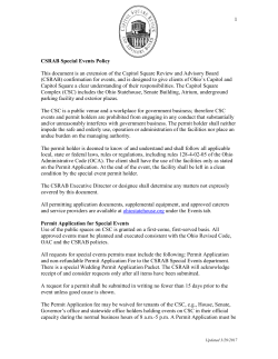 Capitol Square Special Event Policies and Procedures