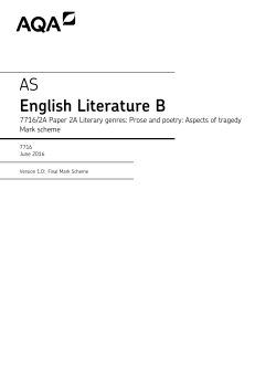 AS English Literature B Mark scheme Paper 2A June 2016