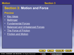 Section 3 Motion The Force of Friction