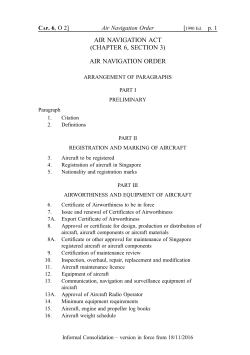 Air Navigation Order - Civil Aviation Authority of Singapore