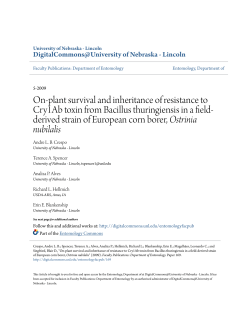 On-plant survival and inheritance of resistance to Cry1Ab toxin from