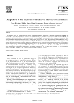 Adaptation of the bacterial community to mercury contamination