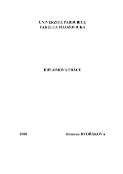 UNIVERZITA PARDUBICE FAKULTA FILOZOFICKÁ DIPLOMOVÁ