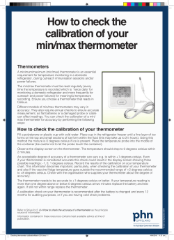 Checking thermometer calibration March 2016
