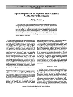 Impact of ingratiation on judgments and evaluations: A meta