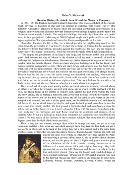 Ivan IV and the Muscovy Company In 1553