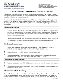 Comprehensive Exam Guidelines