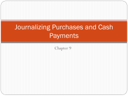 Journalizing Purchases and Cash Payments