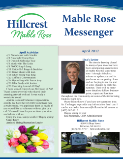 April 2017 - Hillcrest Health Services
