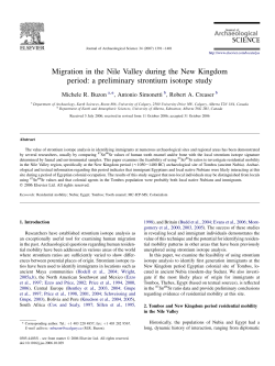 Migration in the Nile Valley during the New Kingdom period: a