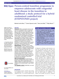 Person-centred transition programme to empower adolescents with
