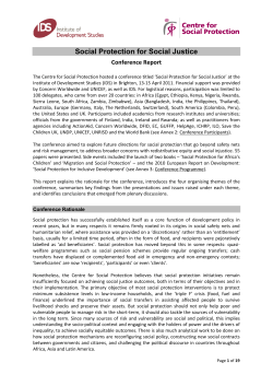 Social Protection for Social Justice