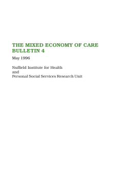 The Mixed Economy of Care Bulletin 4