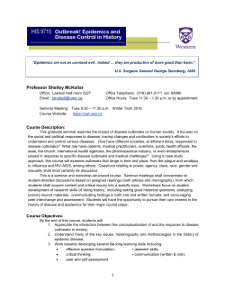 History 9715 - Outbreak! Epidemics and Disease Control in History