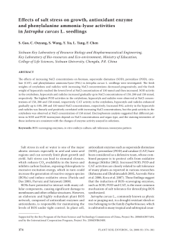Effects of salt stress on growth, antioxidant enzyme and