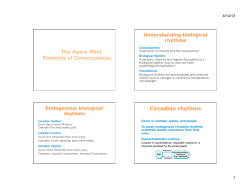 The Aware Mind Elements of Consciousness Circadian rhythms