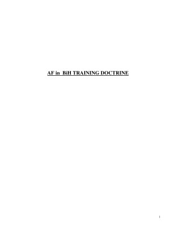 AF in BiH TRAINING DOCTRINE