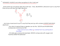 EXPANDED VALENCE and other exceptions to the "octet rule