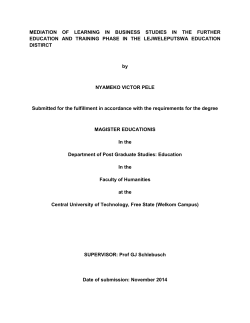MEDIATION OF LEARNING IN BUSINESS STUDIES IN THE