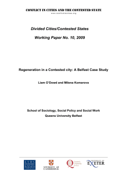 Divided Cities/Contested States Working Paper No. 10, 2009