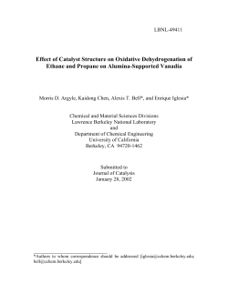 Effect of catalyst structure on oxidative dehydrogenation