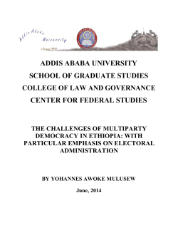 THE CHALLENGES OF MULTIPARTY DEMOCRACY IN ETHIOPIA