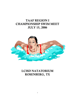 taaf region i championship swim meet july 15, 2006 lcisd natatorium