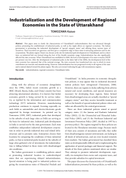Industrialization and the Development of Regional Economies in the