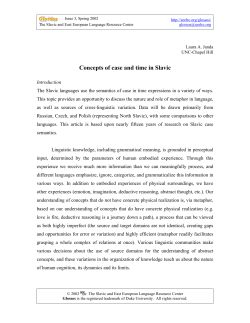 Concepts of case and time in Slavic - SeeLRC