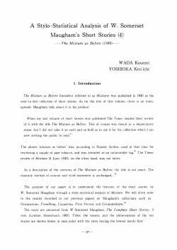 A Stylo-Statistical Analysis of W. Somerset Maugham`s Short Stories