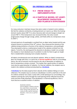 blackbody radiation and planck`s hypothesis