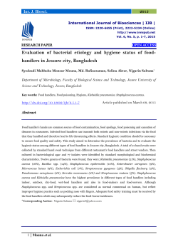 Evaluation of bacterial etiology and hygiene status of food