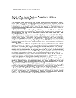 Defects of Non-Verbal Auditory Perception in Children with