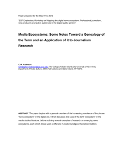 Media Ecosystems: Some Notes Toward a Genealogy of the Term